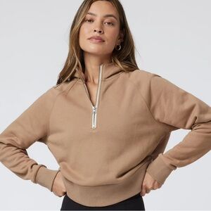 Vuori Restore Tan Half-Zip Sweatshirt
